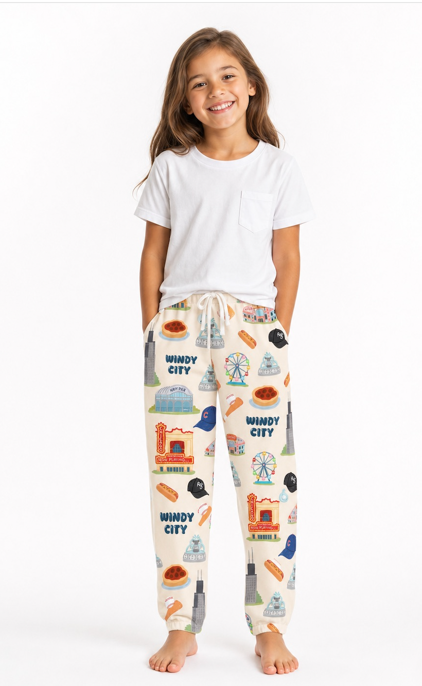 Windy City Chicago Bamboo Pajamas Unisex| Soft Chicago Kids Pajama Set by Rayn’s Tiny Stitches