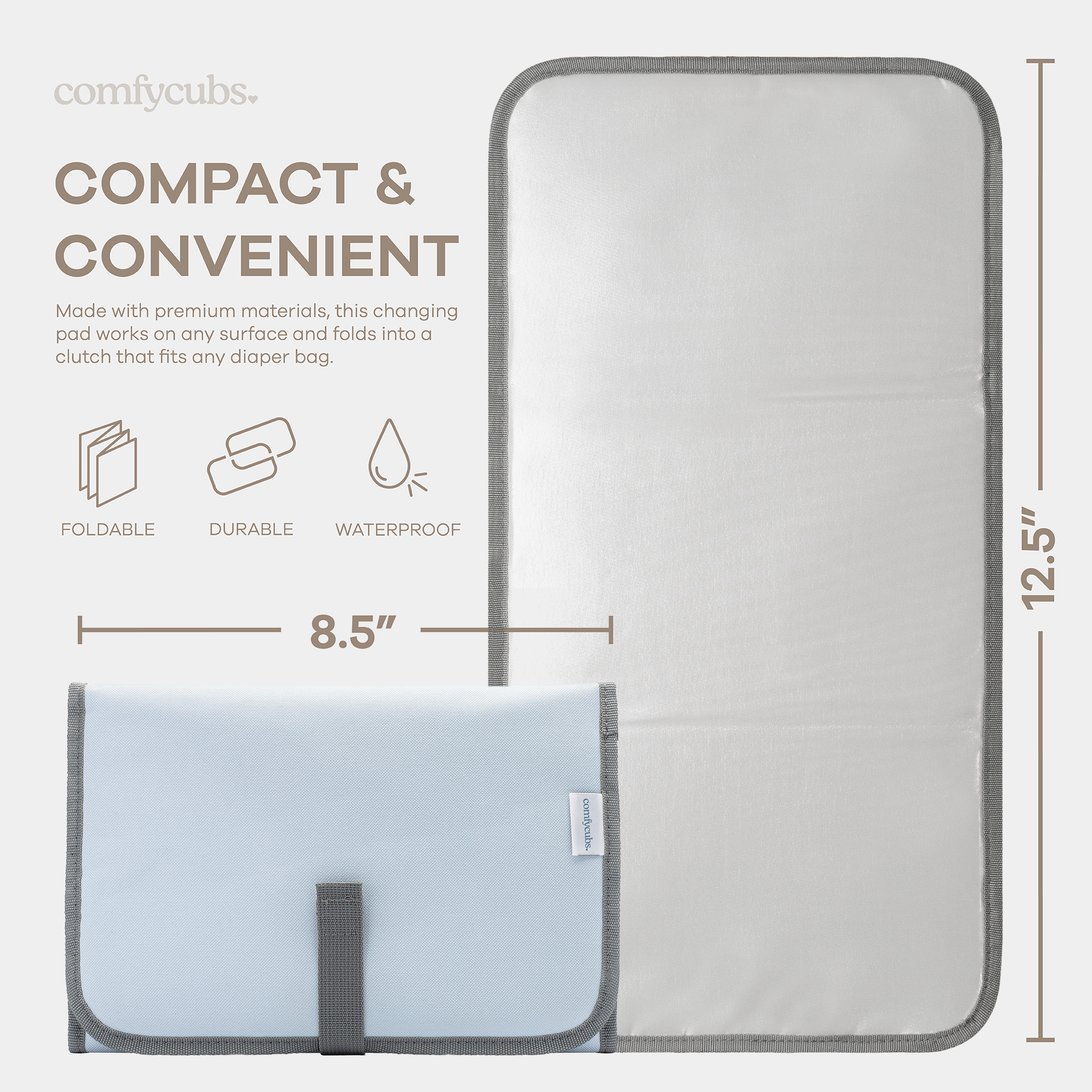 Sea Blue Compact Changing Pad Portable Baby Mat For Travel Comfy Cubs Everetts Place: Online Boutique