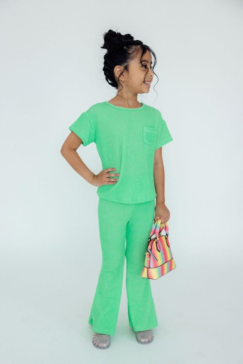 Mila & Rose ® Seafoam Green Scrunchy Bells for Girls Mila Rose Kids - Everetts Place Boutique - 