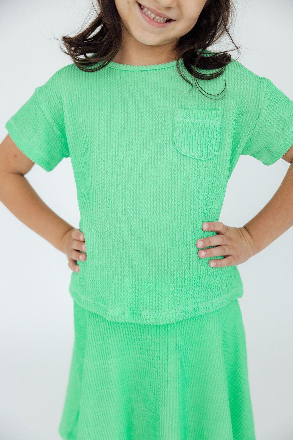 Seafoam Green Scrunchy Pocket Tee for Girls Mila and Rose Mila & Rose ® Everetts Place: Online Boutique