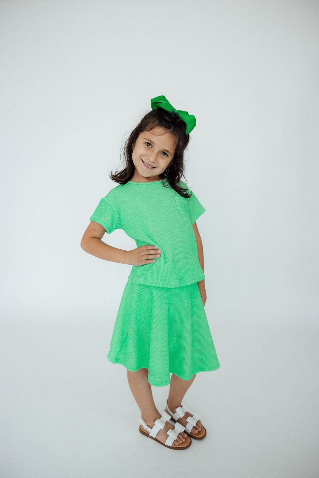 Seafoam Green Scrunchy Pocket Tee for Girls Mila and Rose Mila & Rose ® Everetts Place: Online Boutique