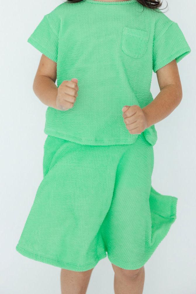 Mila & Rose ® Seafoam Green Scrunchy Twirl Skort With Attached Shorts - Everetts Place Boutique - 