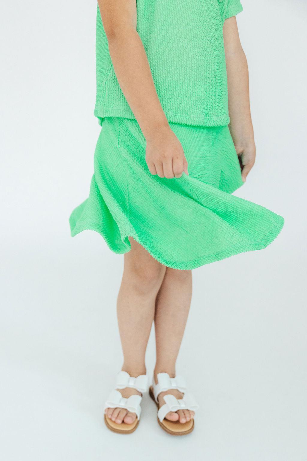 Seafoam Green Scrunchy Twirl Skort With Attached Shorts Mila & Rose ® Everetts Place: Online Boutique