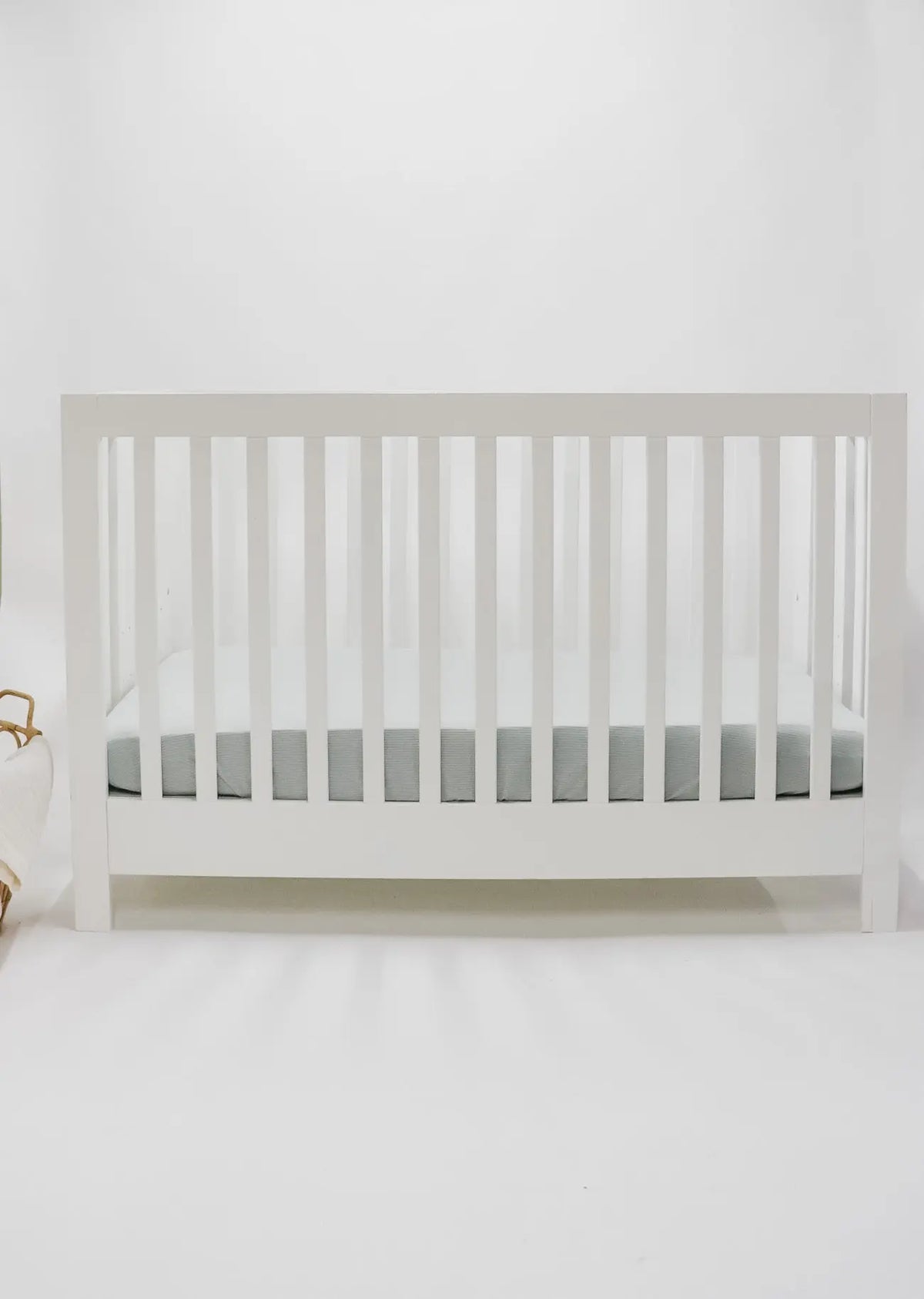 Seafoam Ribbed Crib Sheet - Everetts Place