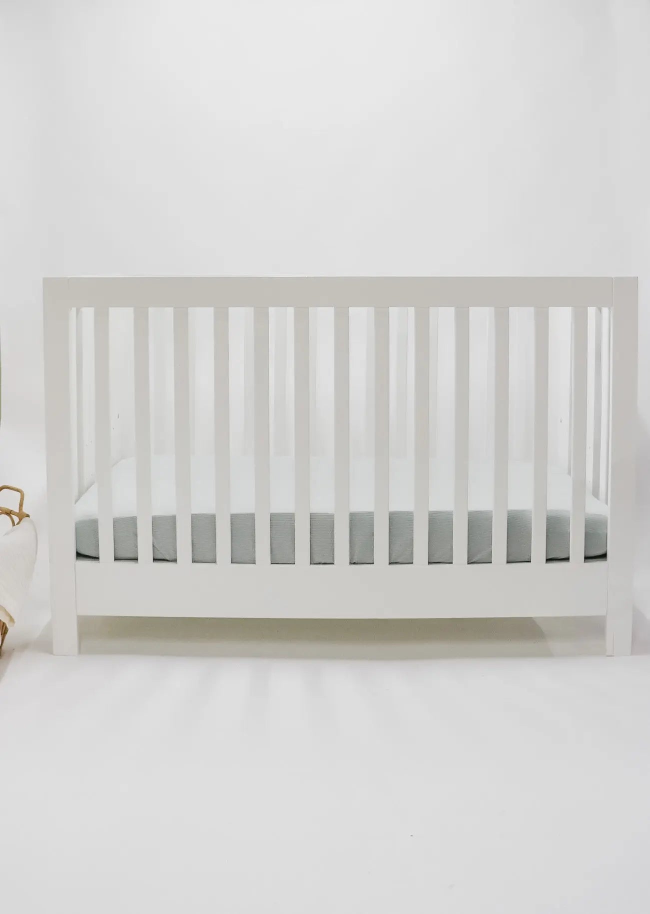 Seafoam Ribbed Crib Sheet - Everetts Place