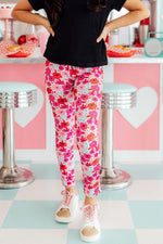 Mila & Rose Secret Garden organic baby leggings with a whimsical floral print.