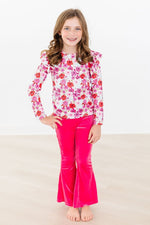 Mila & Rose ® Secret Garden Long Sleeve Ruffle Tee For Girls Print - Everetts Place Boutique - 