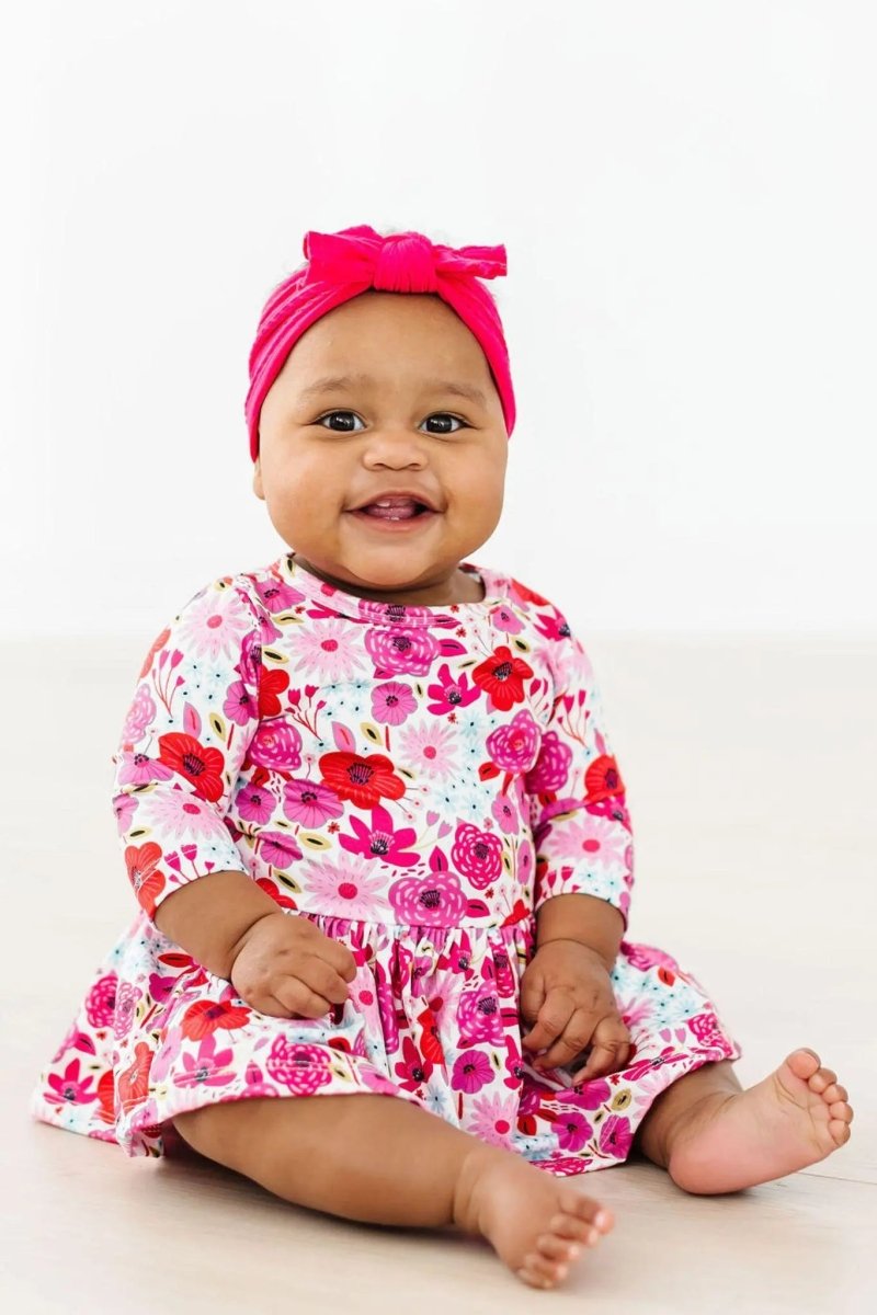 Mila & Rose ® Secret Garden Three Quarter Sleeve Twirl Bodysuit Infant - Everetts Place Boutique - 