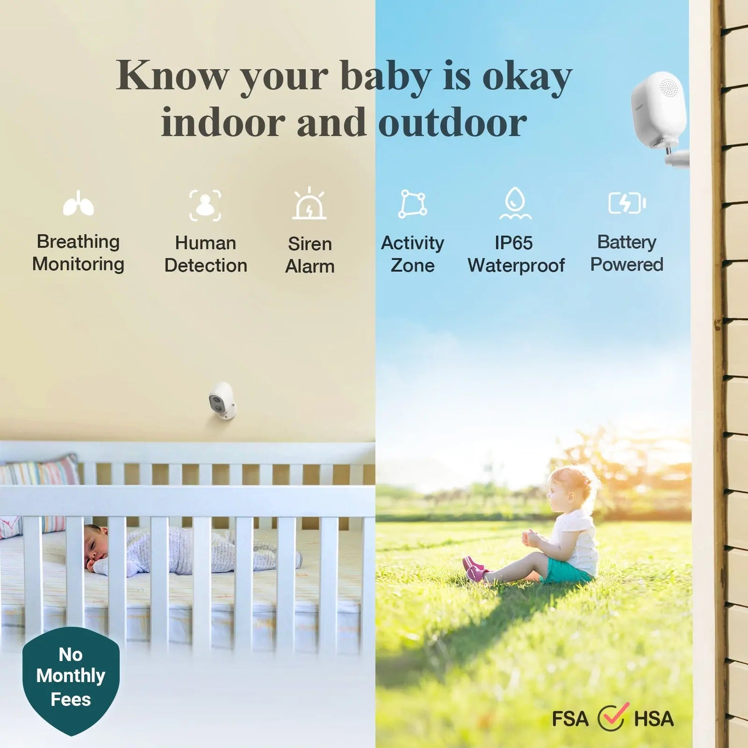 Sense-U AI Battery Cam with Advanced Detection for Smart Home Security - Baby & Toddler > Baby Safety > Baby Monitors AI Cam