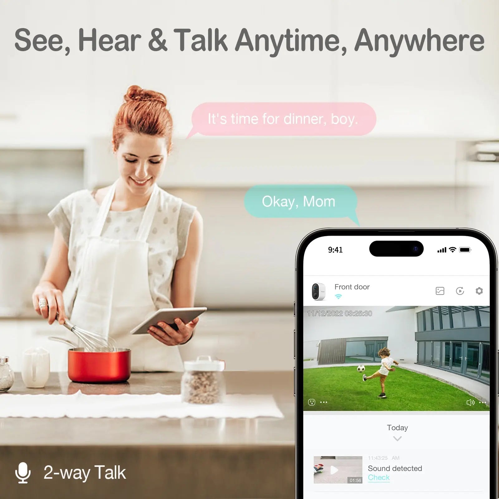 AI Battery Cam with Advanced Detection for Smart Home Security Sense-U
