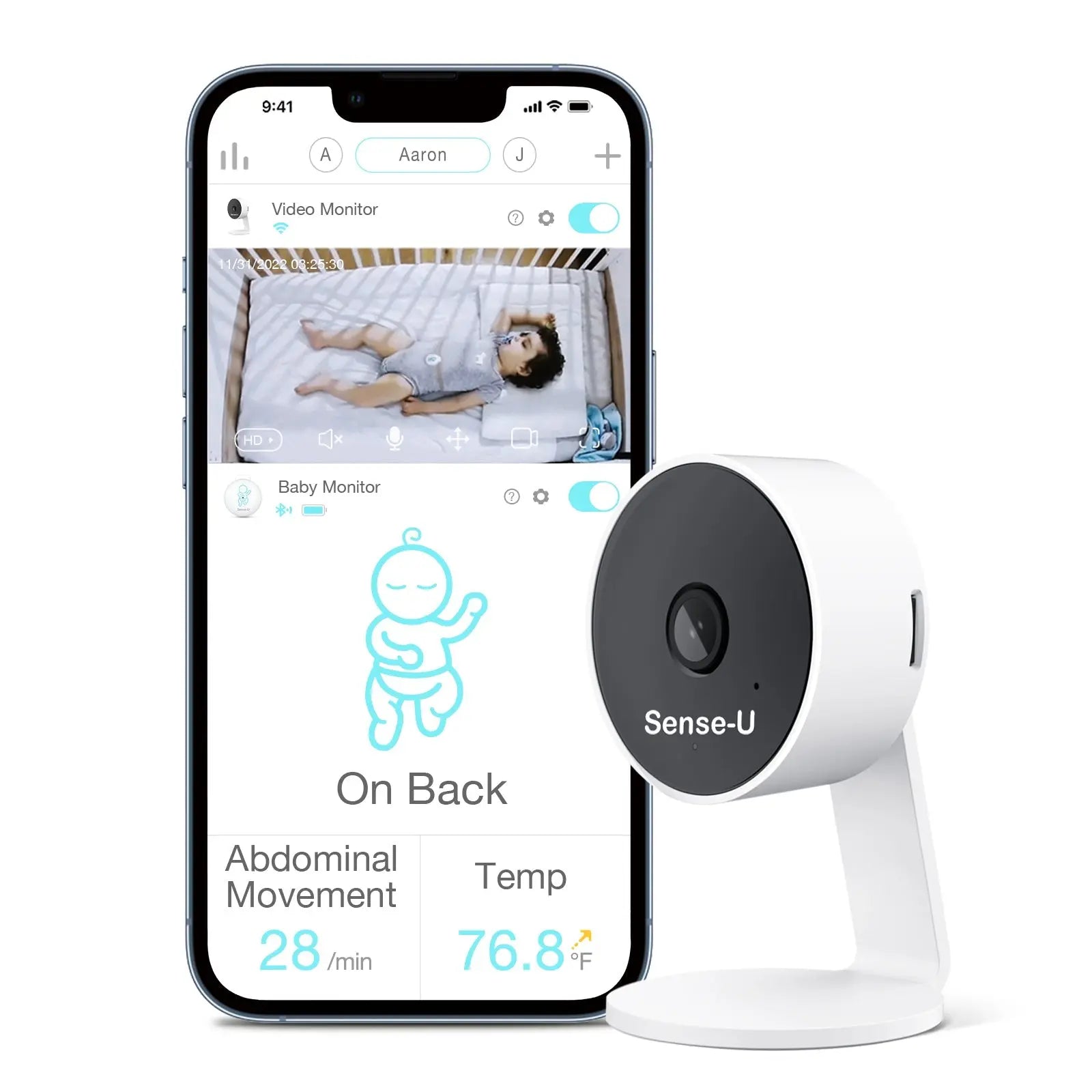 Sense-U Smart AI Indoor Camera with Advanced Monitoring for Home Security - Baby & Toddler > Baby Safety > Baby Monitors AI Cam