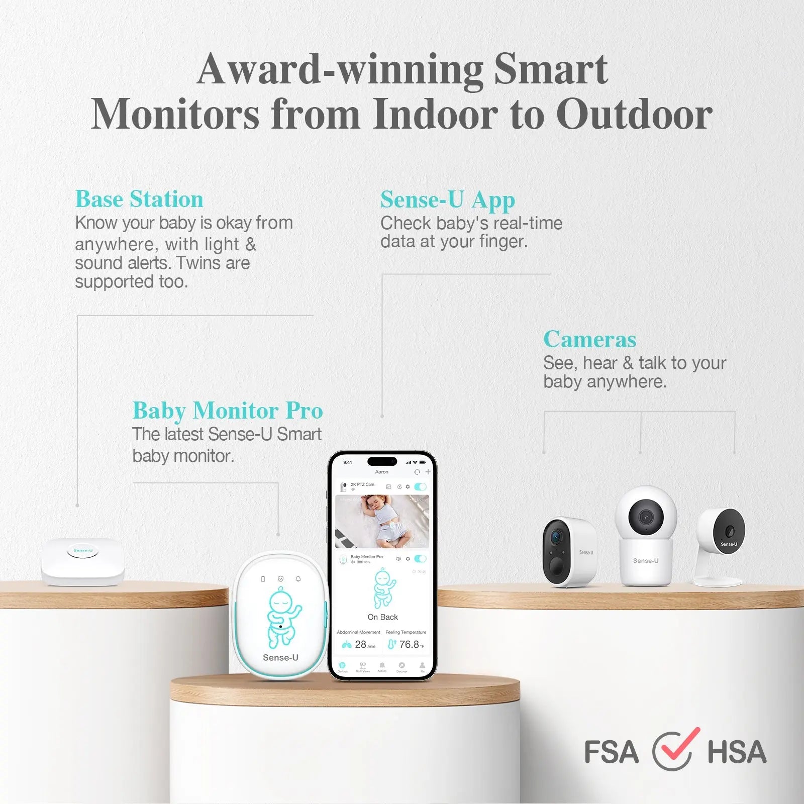Pro Baby Monitor with Long Range and High Clarity for Peace of Mind Sense-U
