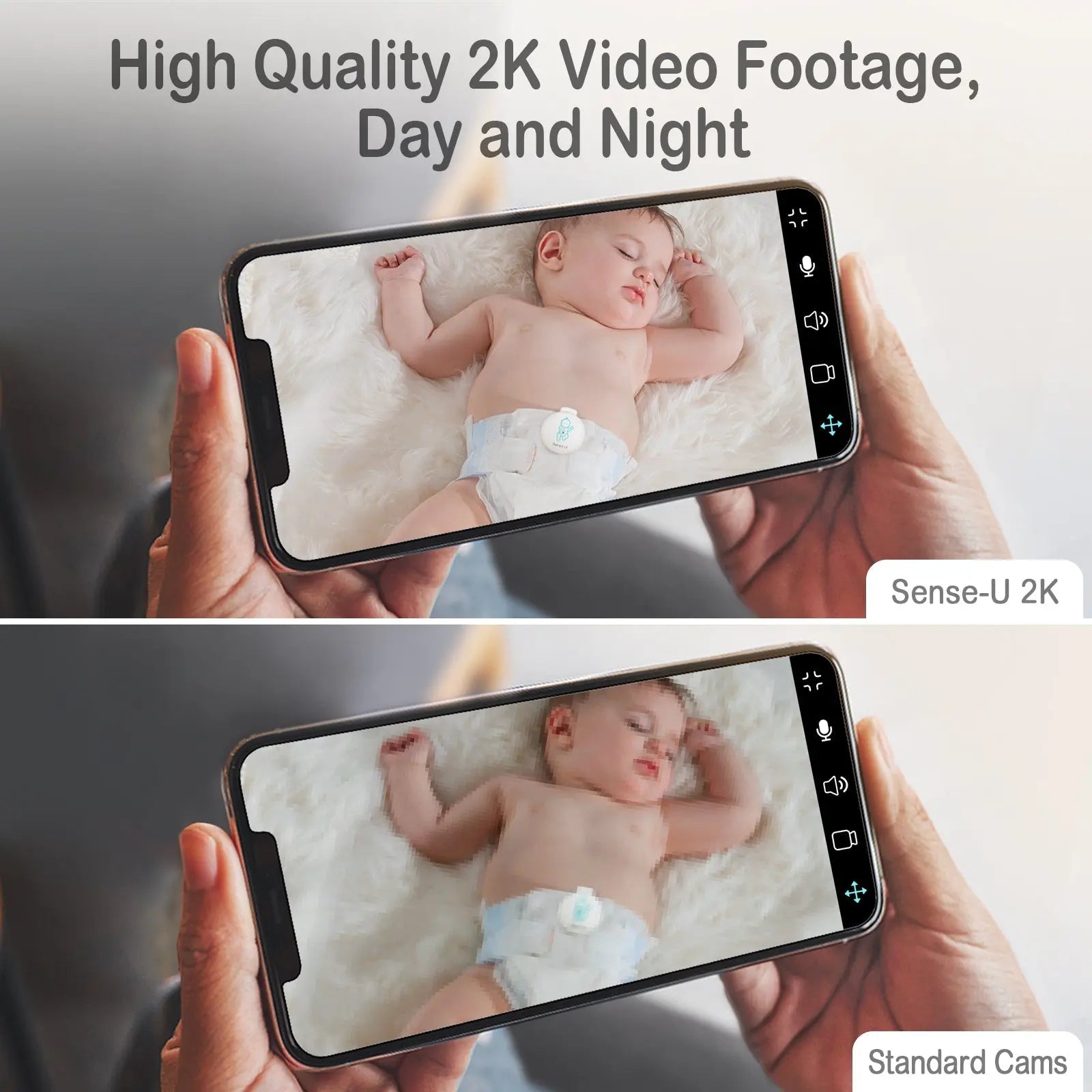 Sense-U AI 2K PTZ Camera with Night Vision for Enhanced Home Security - Baby & Toddler AI Cam