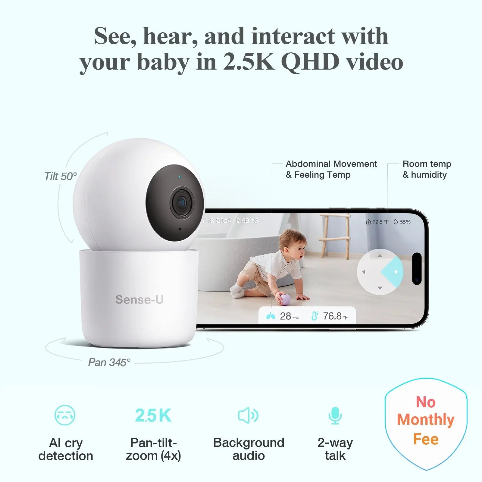 Sense-U Pro Bundle Baby Essentials Set with High Quality Gear for New Parents - Baby & Toddler > Baby Safety > Baby Monitors Pro Baby