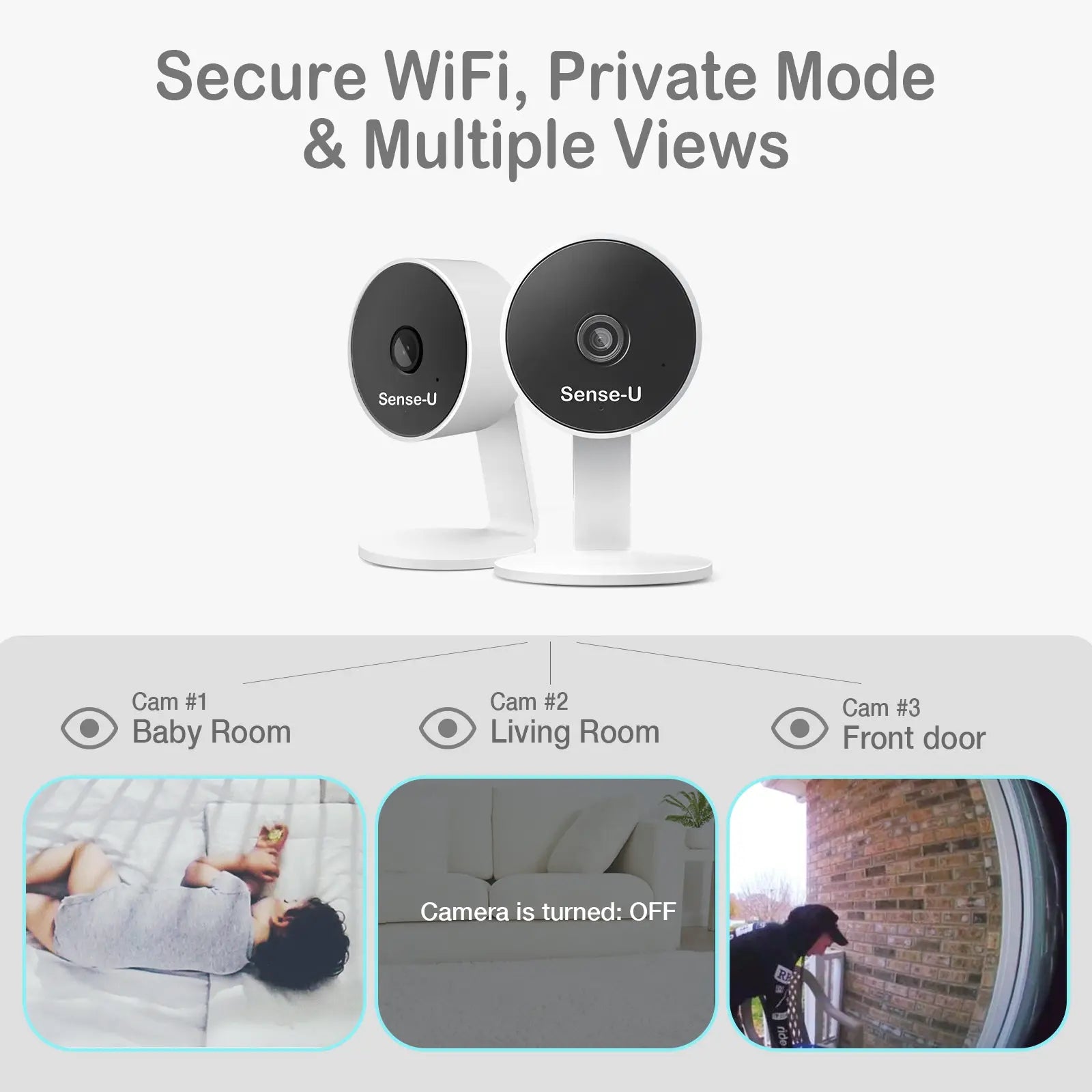 Sense-U Smart AI Indoor Camera with Advanced Monitoring for Home Security - Baby & Toddler > Baby Safety > Baby Monitors AI Cam