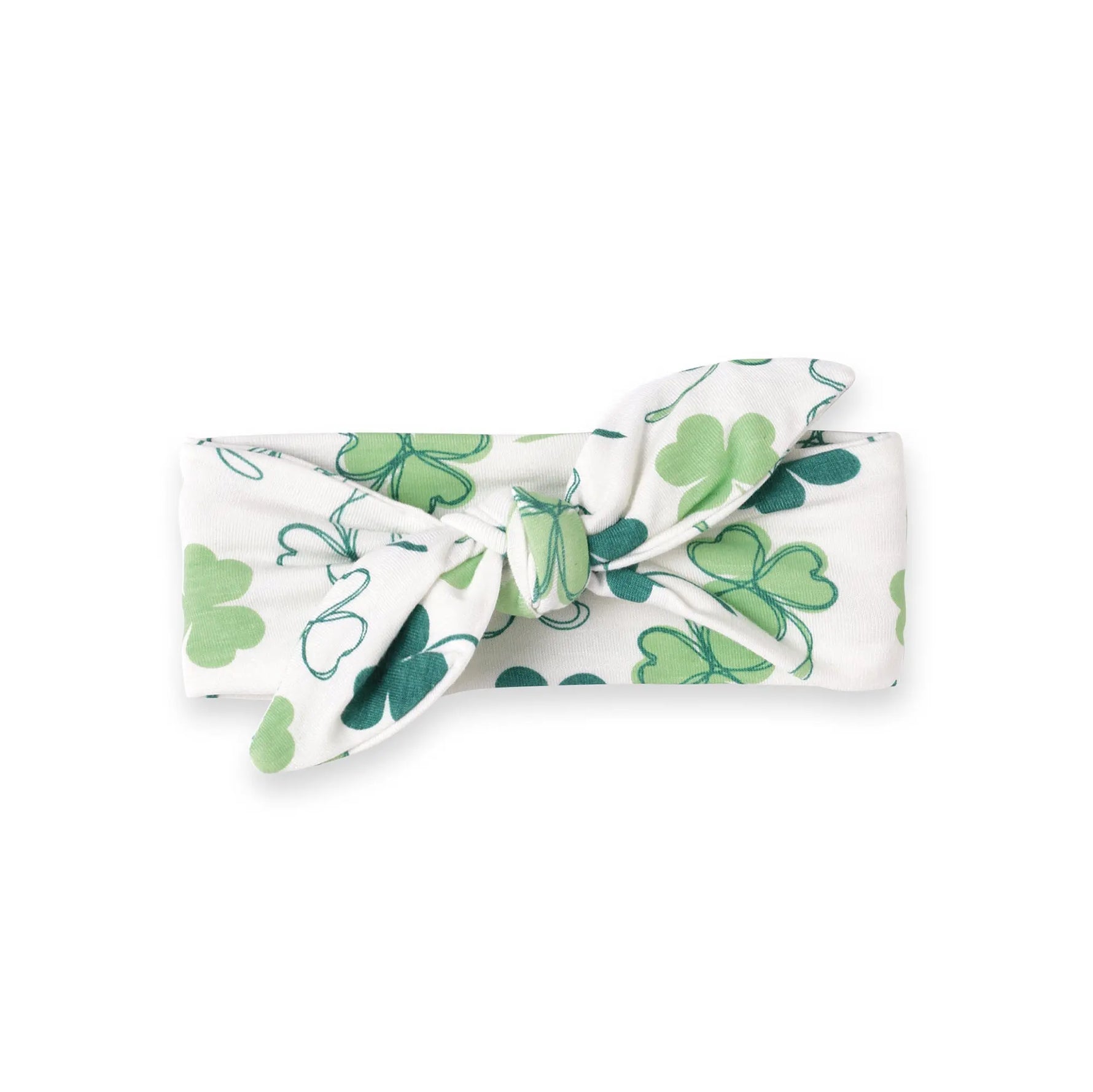 Tesa Babe Shamrock Bamboo Baby Headband | Adjustable St. Patrick's Bow - 