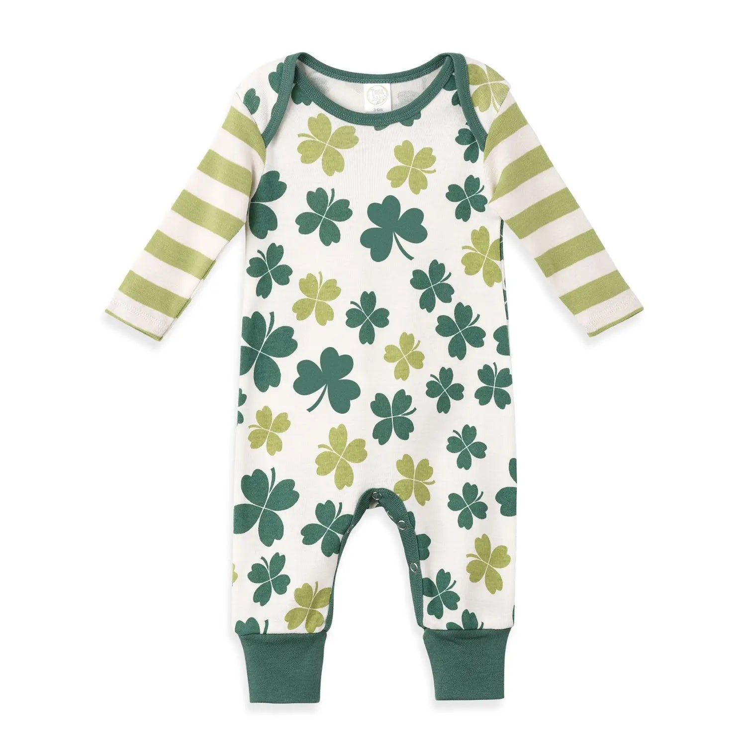 Tesa Babe Shamrocks & Clovers Cotton Romper | Festive St. Patrick's Day Outfit - 