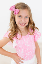 Mila & Rose ® Shine Bright Short Sleeve Flutter Leotard for Girls - Everetts Place Boutique - 