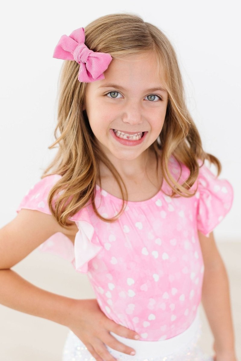 Mila & Rose ® Shine Bright Short Sleeve Flutter Leotard for Girls - Everetts Place Boutique - 