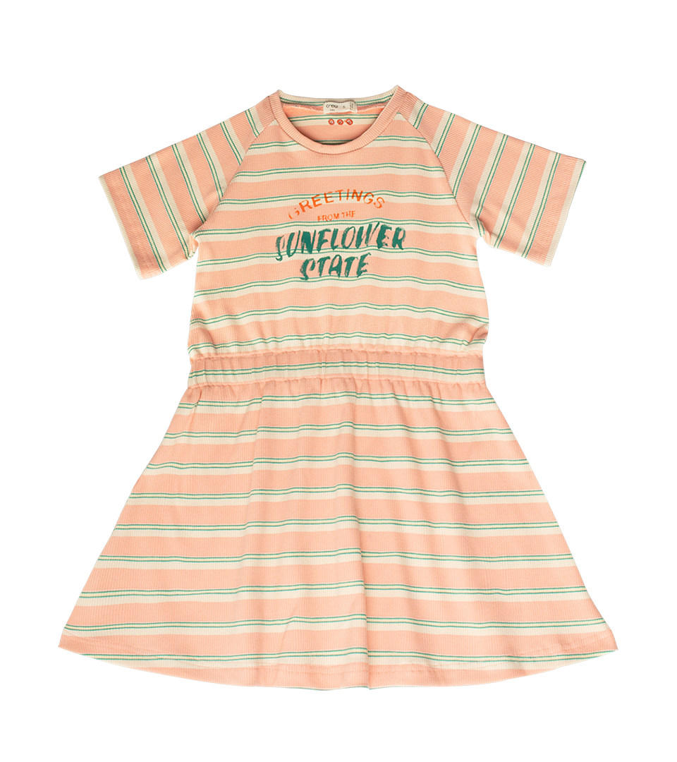 Crew Kids NY Piper Dress With Elastic Waist Front Text Detail For Girls