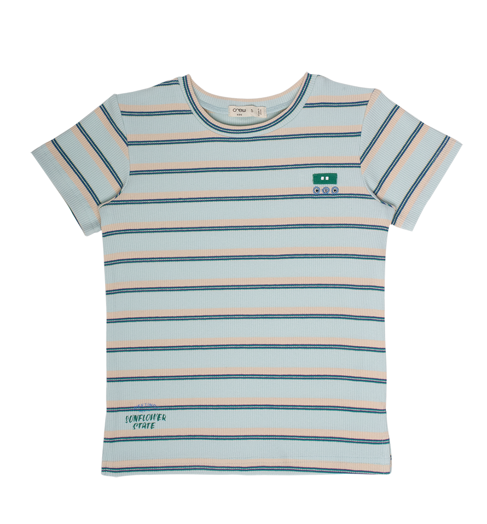 Crew Kids NY Tee Ribbed Short Sleeve With Embroidered Front For Kids