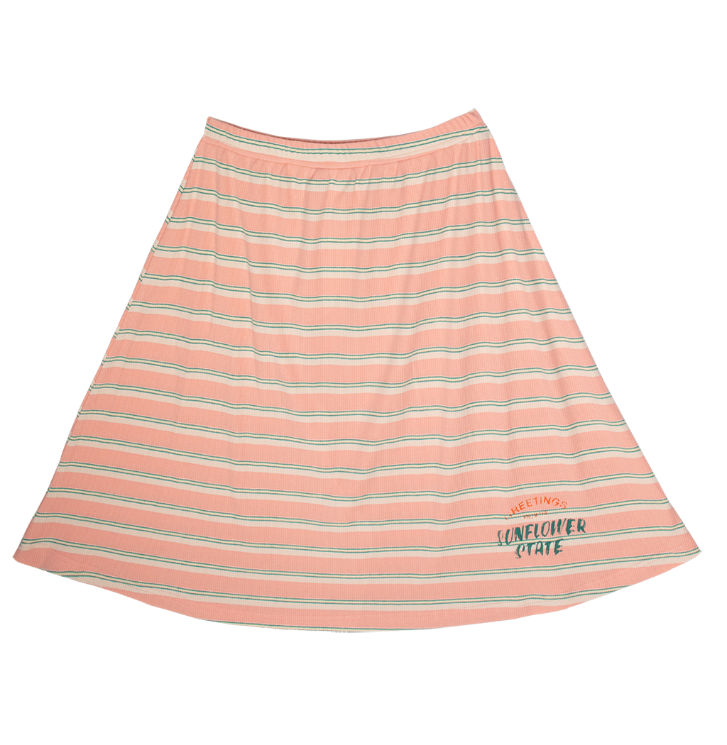 Crew Kids NY Skirt with Embroidered Front and Elastic Waist for Girls Pink