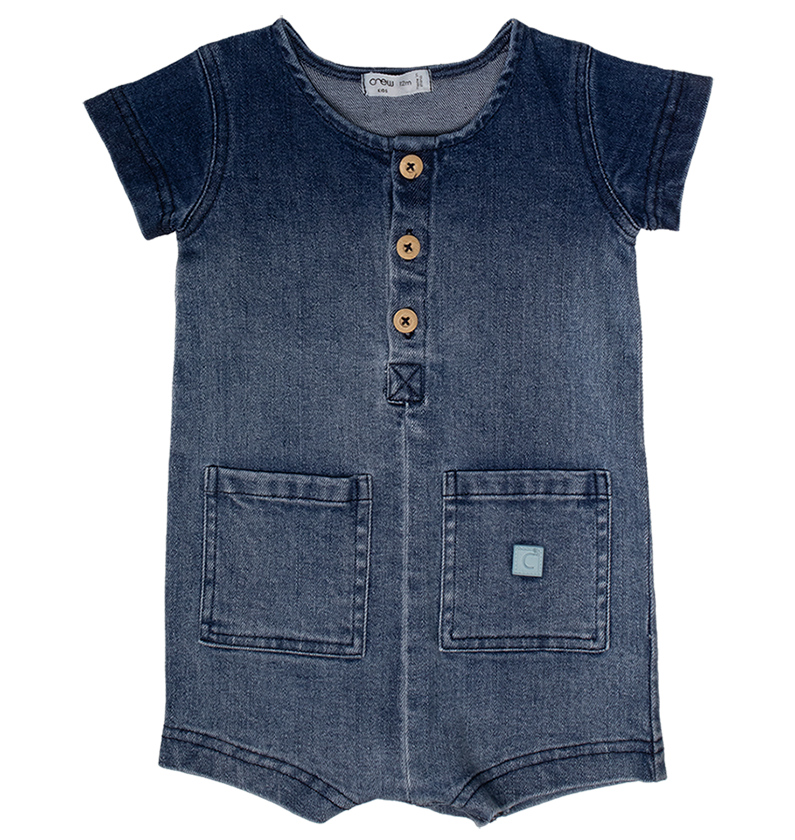 Crew Kids NY Romper With Front Pocket And Button Detail For Babies