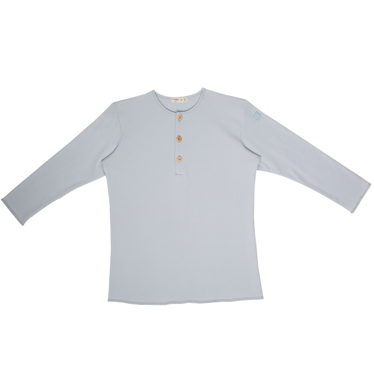 Crew Kids NY Henley Shirt with Button Detail and Sleeve Patch for Kids