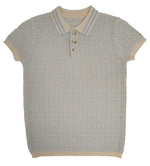 Logan Knit Sweater - Blue - Collar, Textile, Button, Woolen, Wool | Everetts Place