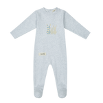 Blue Long Sleeve Baby Onesie With Front Patch Graphic And Snap Closures by Crew Kids NY at Everetts Place