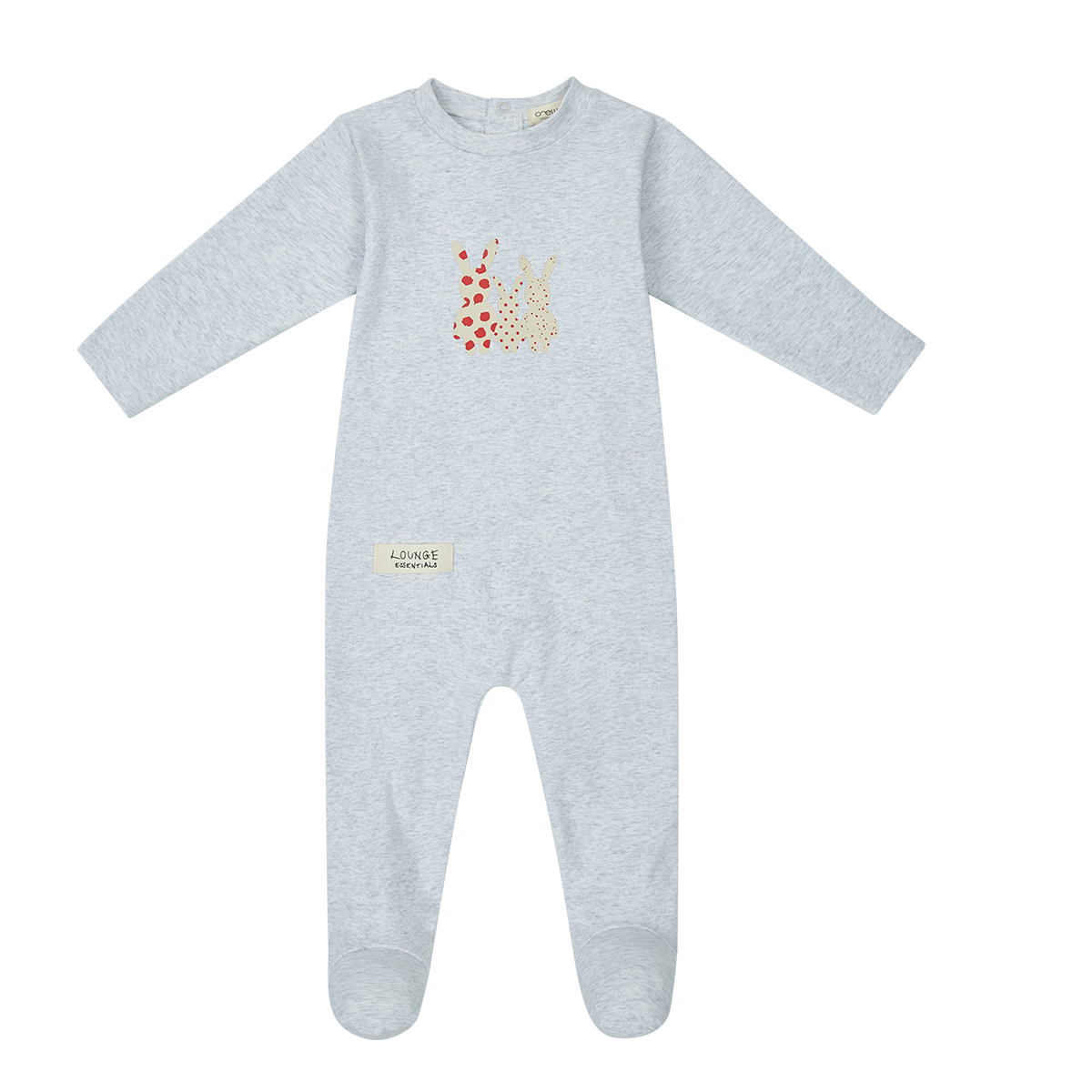 Bo Bunny Footie Long Sleeve Baby Onesie With Patch Graphic And Snap Closures Red by Crew Kids NY at Everetts Place