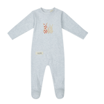 Bo Bunny Footie Long Sleeve Baby Onesie With Patch Graphic And Snap Closures Red by Crew Kids NY at Everetts Place