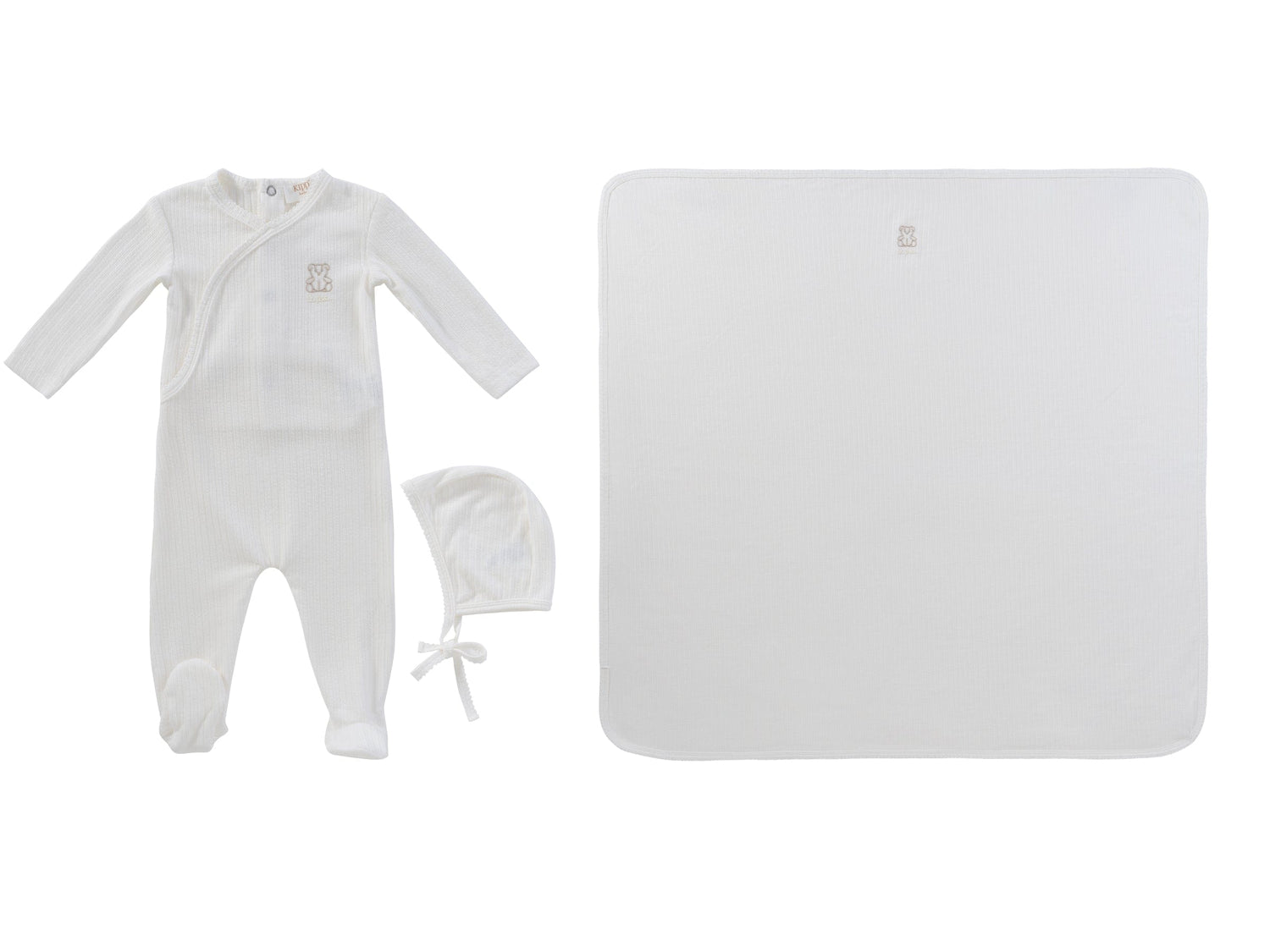 KIPP Collection Stone Three Piece Baby Gift Set with Wrap Footie for Newborns by KIPP™ Collection at Everetts Place