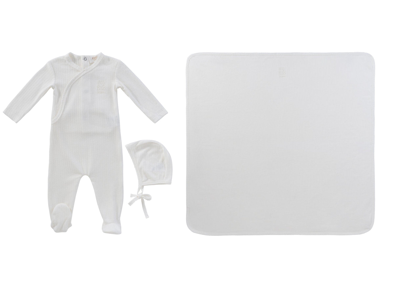 KIPP Collection Teddy Wrap Footie 3pc Baby Gift Set With Embroidered Detail by KIPP™ Collection at Everetts Place