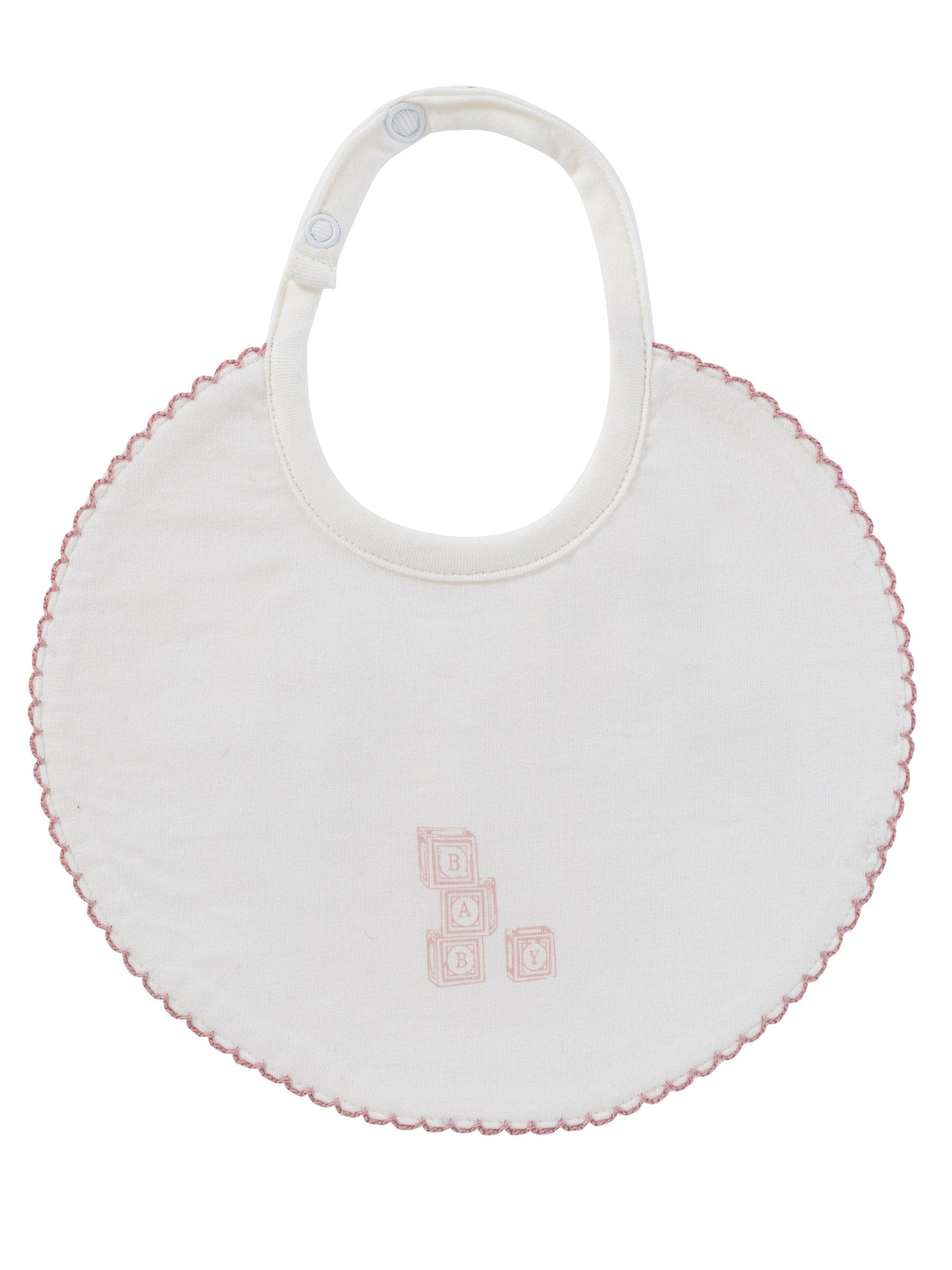 Baby Blocks Bib - White Pink - Bib, White, Baby & Toddler Clothing, Clothing | Everetts Place