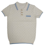 Indigo Knit Sweater - Blue - Active Shirt, Polo shirt, Button, Top | Everetts Place