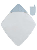 Little Crown Towel + Mitt Set - Blue - Linens, Baby & Toddler Clothing, Comfort, Bib, Towel | Everetts Place