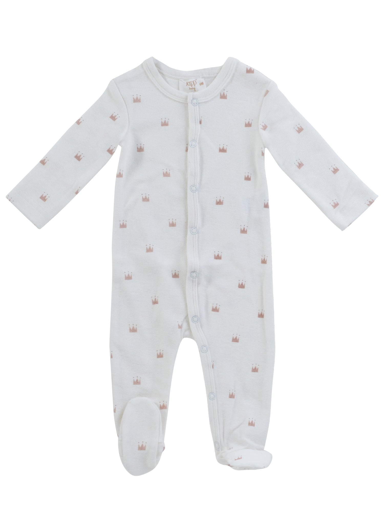KIPP Collection Pink Crown Print Footie For Babies by KIPP™ Collection at Everetts Place