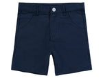 Polished Cotton Shorts SS26 - Navy - Shorts, Textile, Active Shorts, Bermuda shorts, Button | Everetts Place