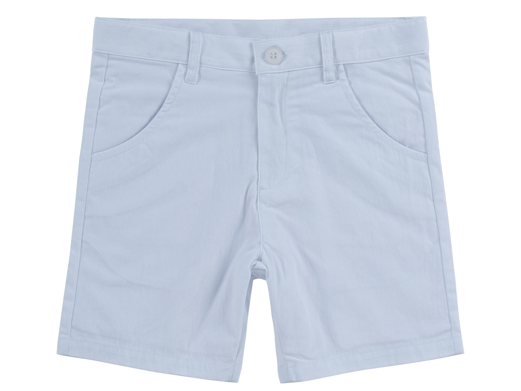 Polished Cotton Shorts SS26 - Powder Blue - Sleeve, Shorts, White, Textile, Bermuda shorts | Everetts Place