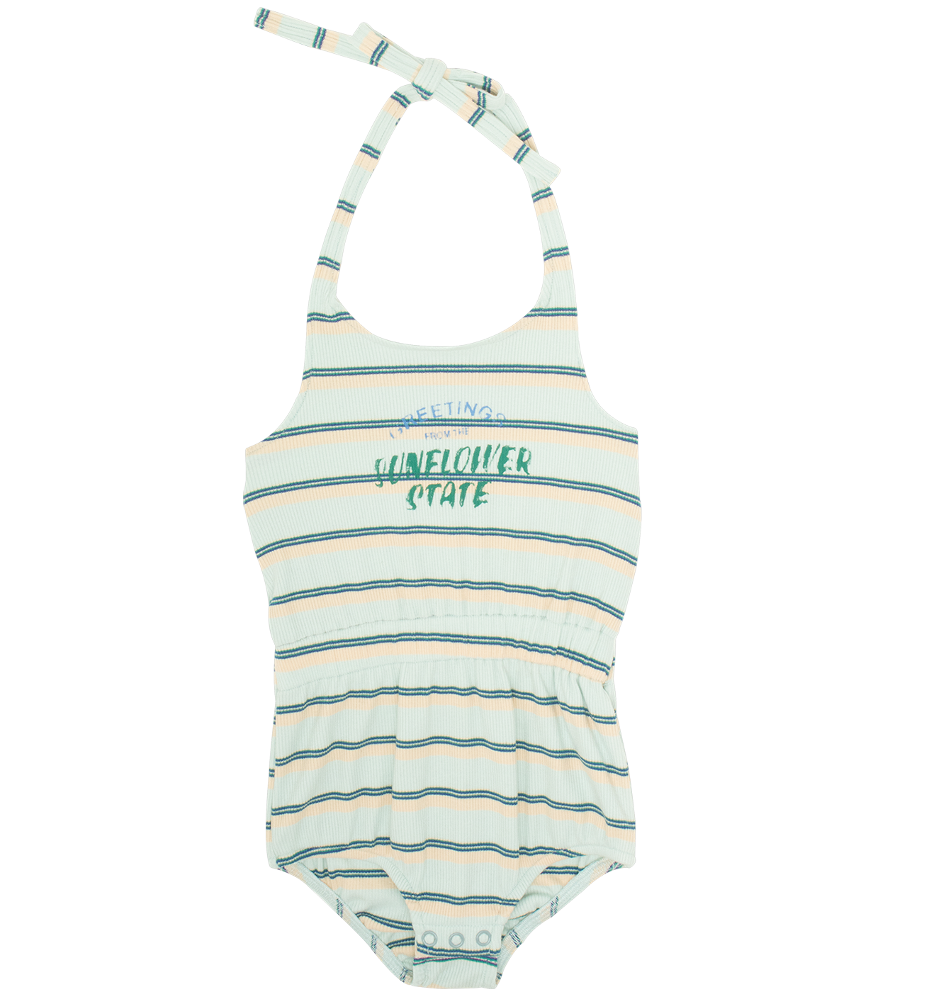 Crew Kids NY Ribbed Baby Onesie With Embroidered Front Detail For Babies Blue