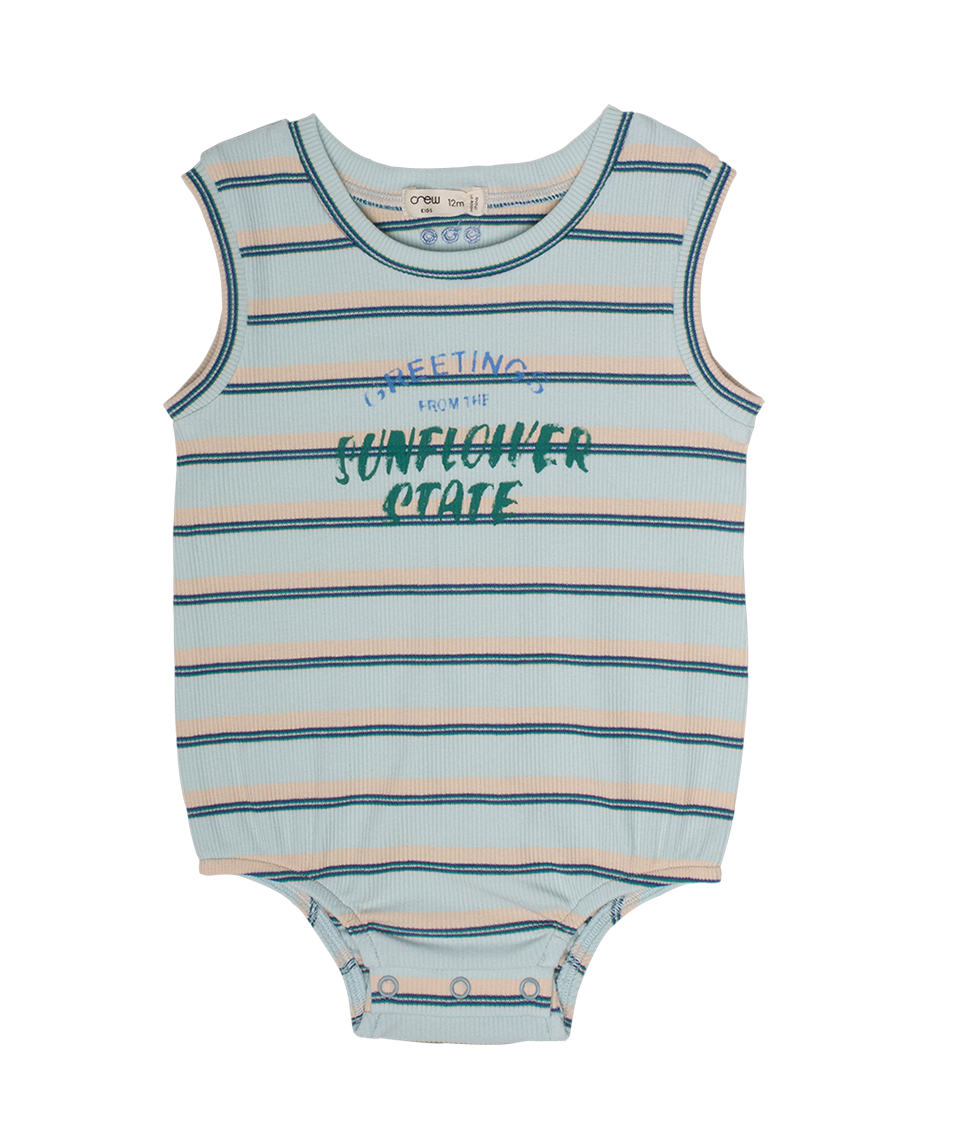 Crew Kids NY Parker Romper Sleeveless Embroidered Front for Babies