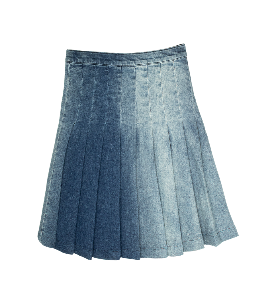 Crew Kids NY Denim Skirt Ombre Pleated for Young Girls