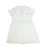 Elouise Dress - Blue - Sleeve, Collar, White, Button, Polo shirt | Everetts Place