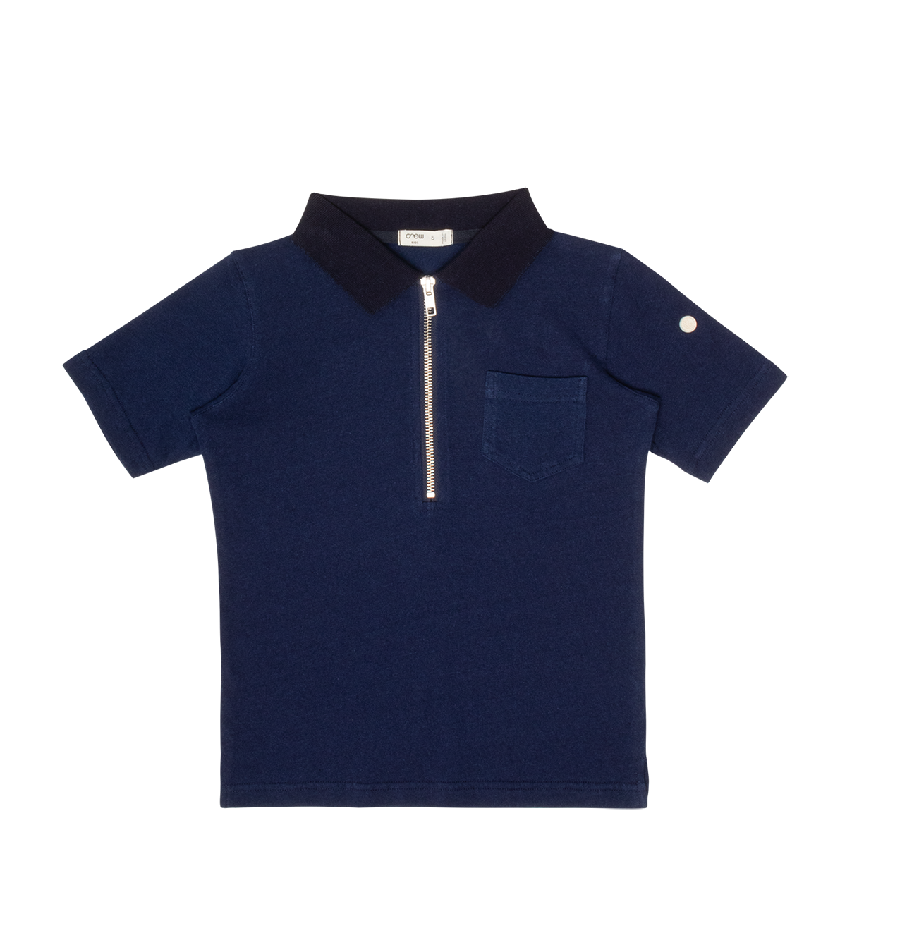 Benny Zipper Polo Shirt For Kids Blue Crew Kids NY