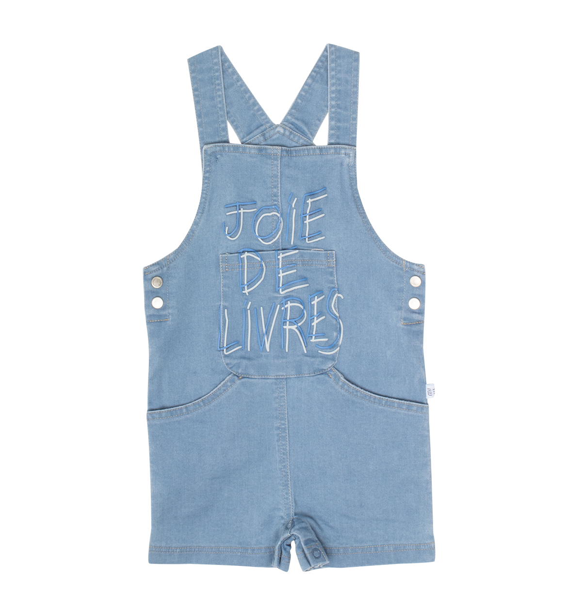 Joie Blue Front Graphic Detail Overall Baby Outfit