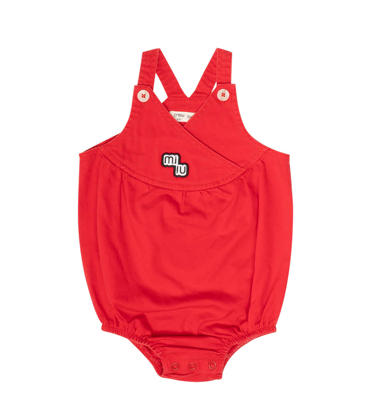 Raine Bubble Crossover Romper Red For Babies By Crew Kids NY