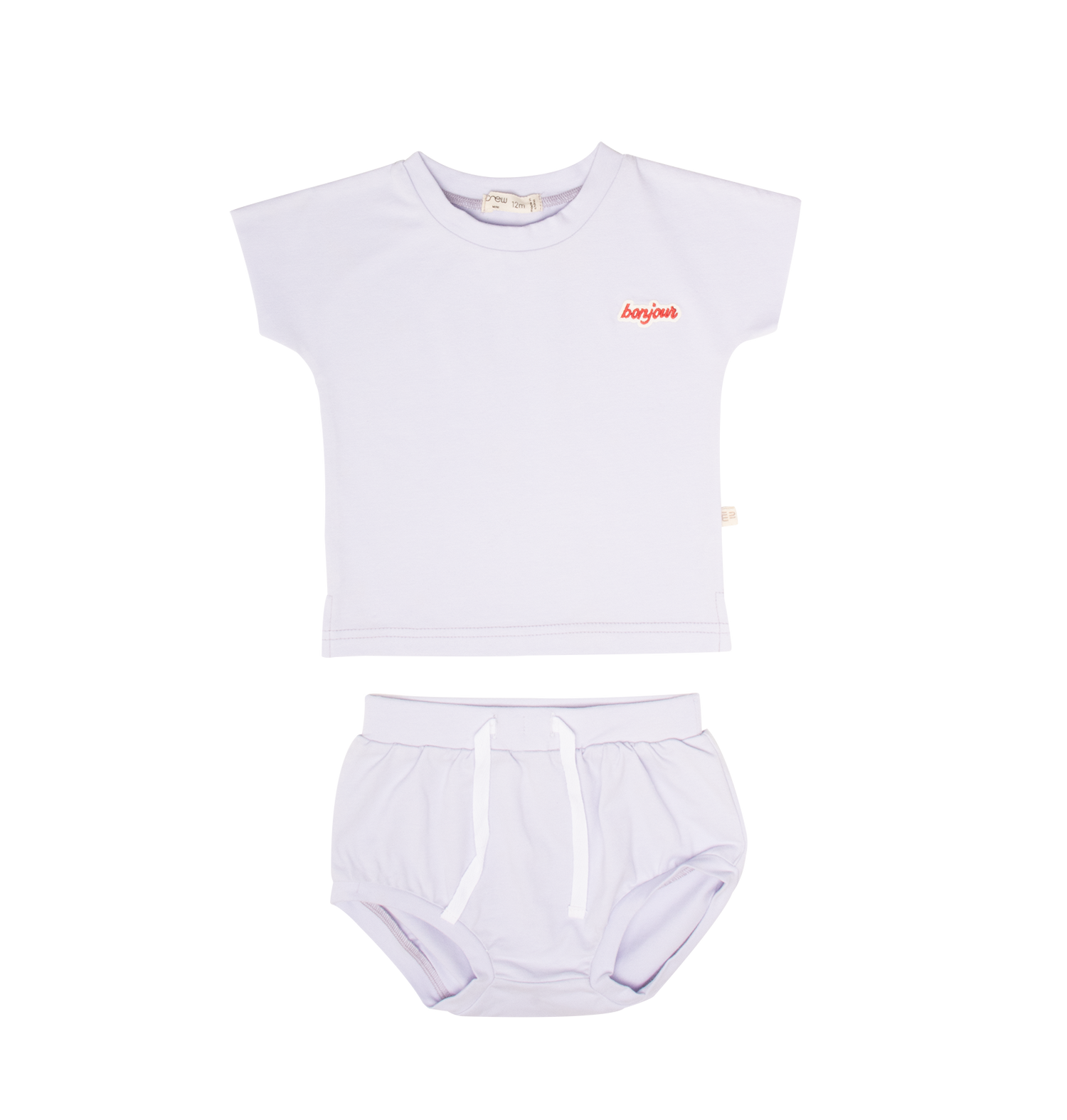Mila Cotton Short Set Lavender Baby Toddler Outfit Crew Kids NY