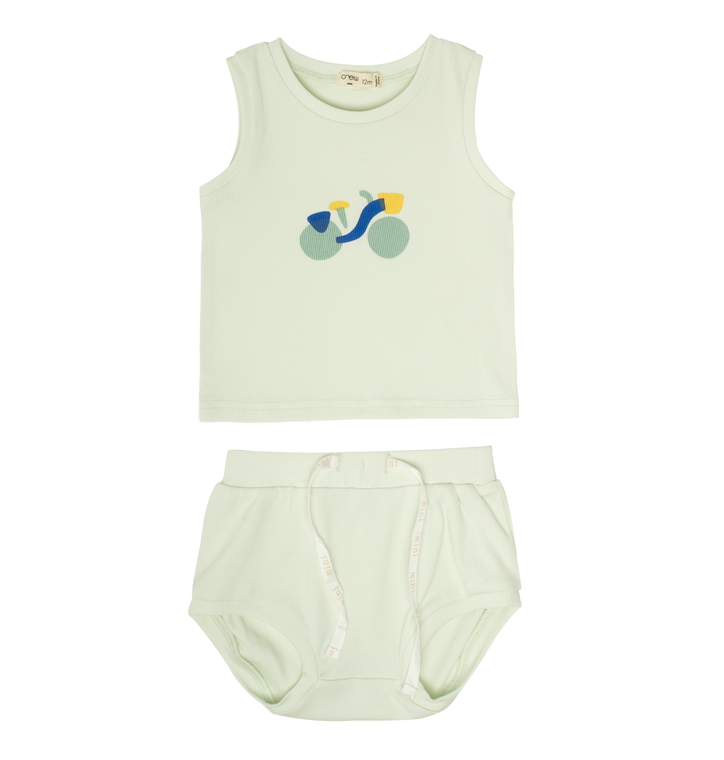 Lynn Bib Tank Set Mint Baby Toddler Outfit With Drawstring Shorts