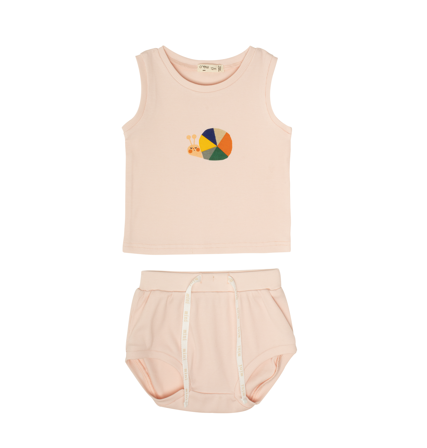Lynn Bib Tank Set For Baby Girls Pink With Drawstring Bottoms
